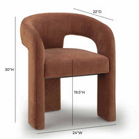 Malone Rust Red Performance Chenille Dining Chair