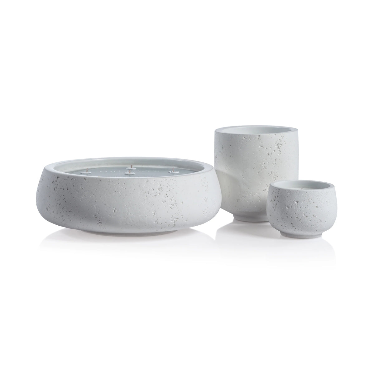 Côte d'Azur White Concrete Scented Candle/6 Wick-45.5 oz (Set of 4)