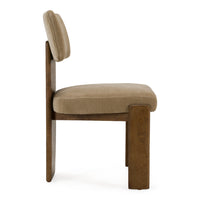 Doritte Modern Tan Upholstered Dining Chairs with Casters (Set of 2)