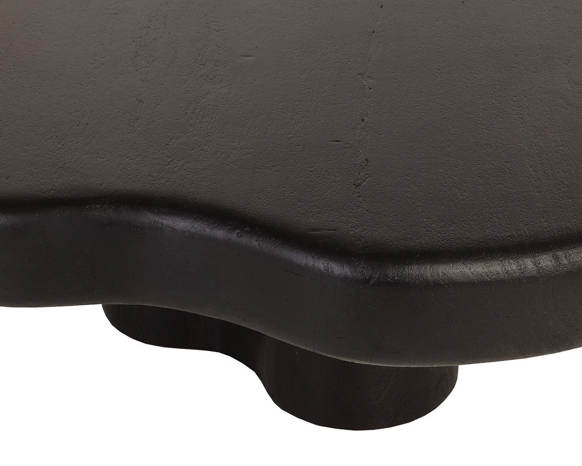 Bellona 43" Black Solid Acacia Wood Coffee Table