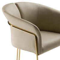 Corita Beige Vegan Leather + Champagne Gold Dining Chair