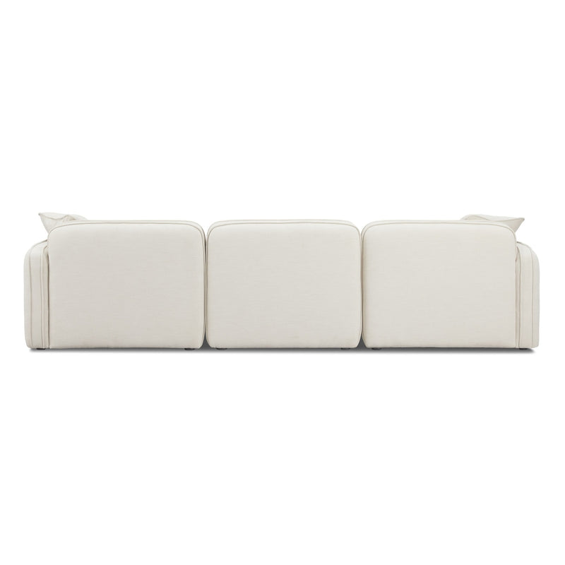 Travie 111" Sand Upcycled Linen 4-Piece Modular Sectional