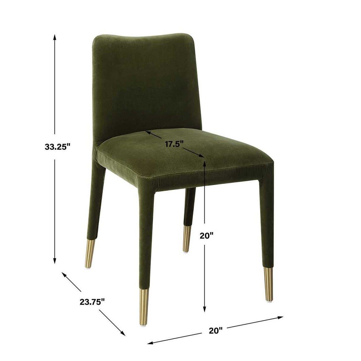 Diara Green Velvet & Gold Dining Chair (Set of 2)
