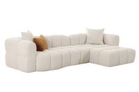 Lorelai Modern Beige Fabric Sectional With Console