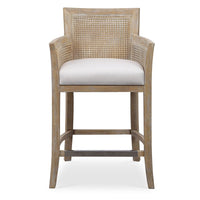 Ennis Off White Polished Nickel Counter Stool