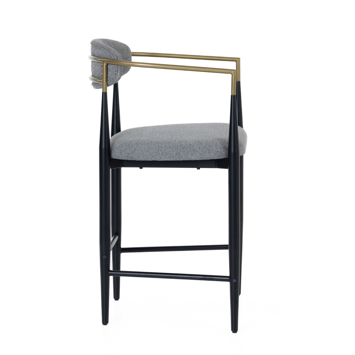 Nicole Medium Grey/Gold & Black Counter Stool