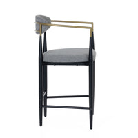 Nicole Medium Grey/Gold & Black Counter Stool