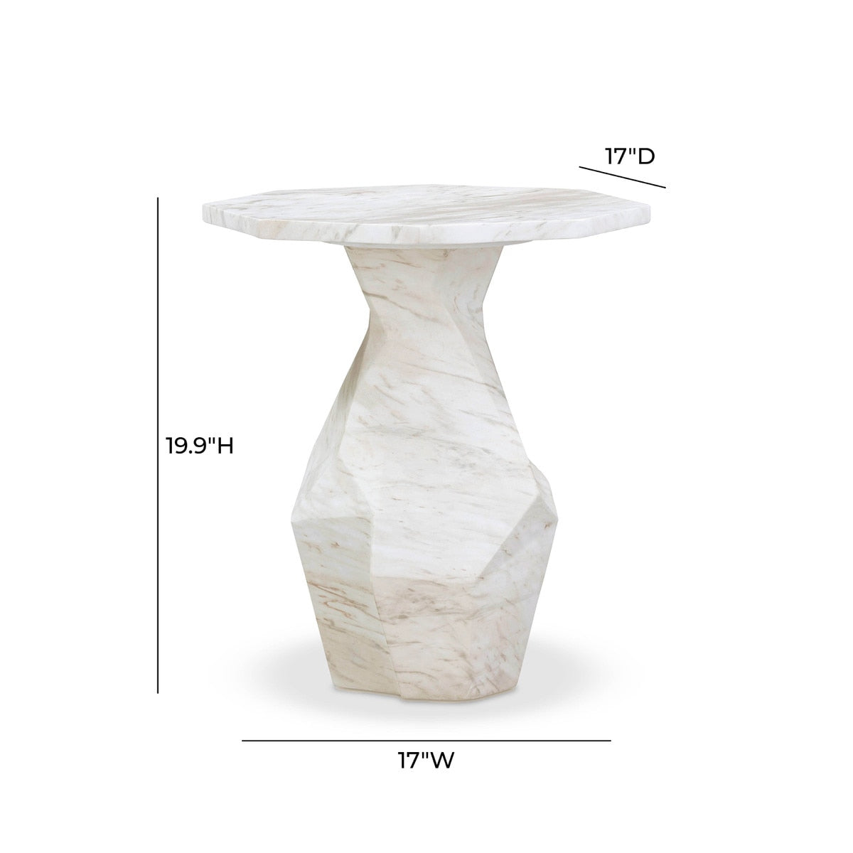 Esme Faux Marble Indoor / Outdoor Round Accent Table