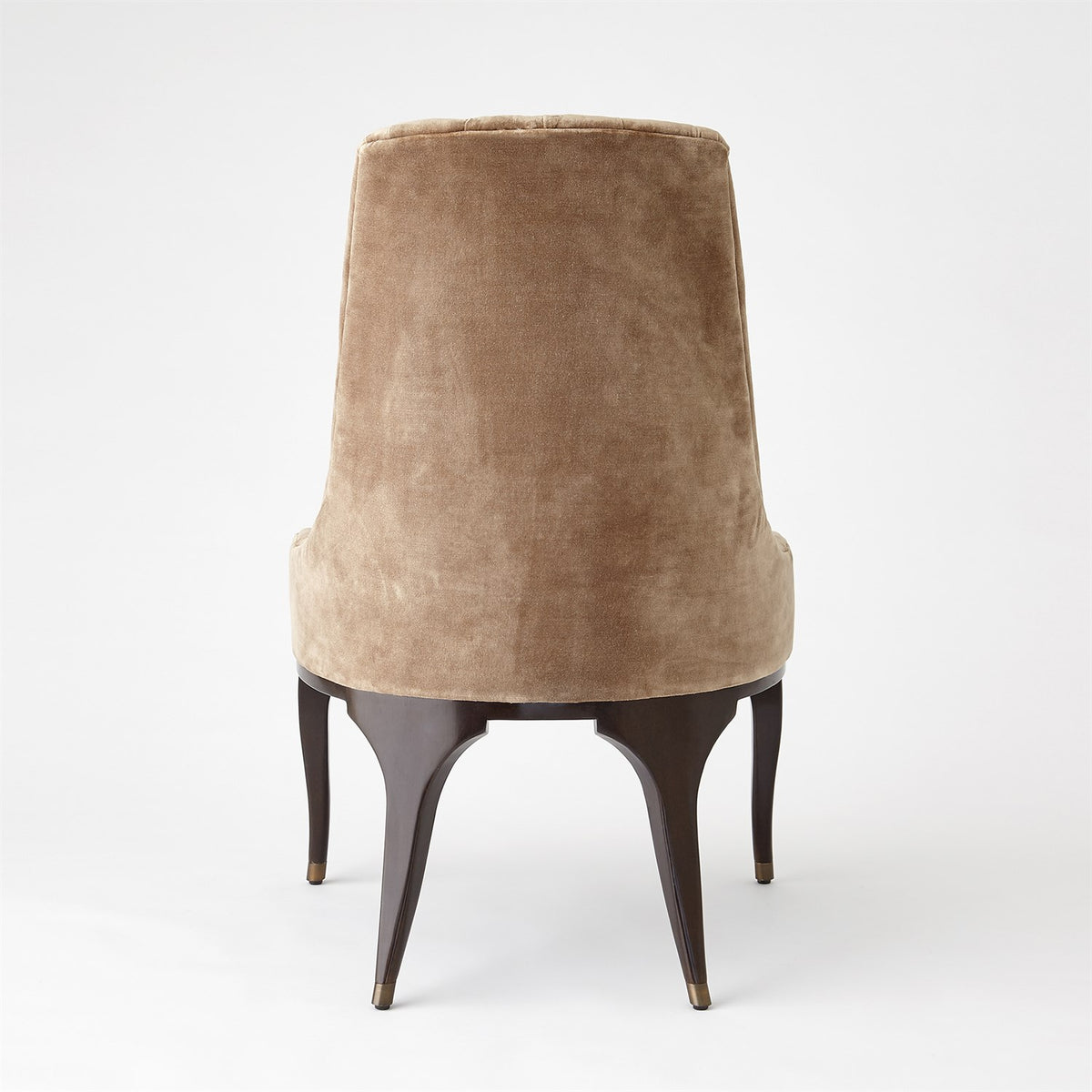 Channel Tufted Formal Mushroom Velvet Dining Chair