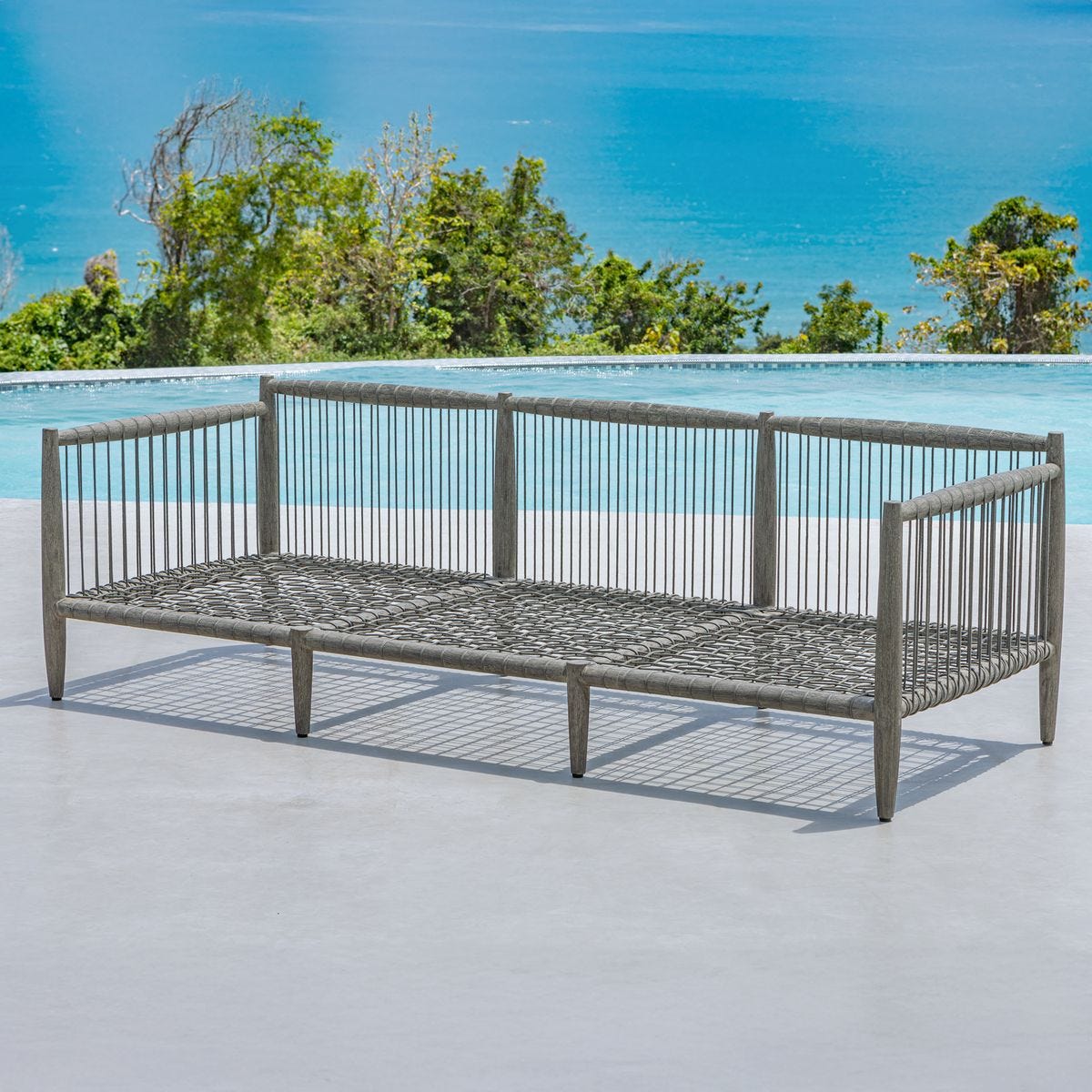 Clara 80" White & Grey Outdoor Sofa