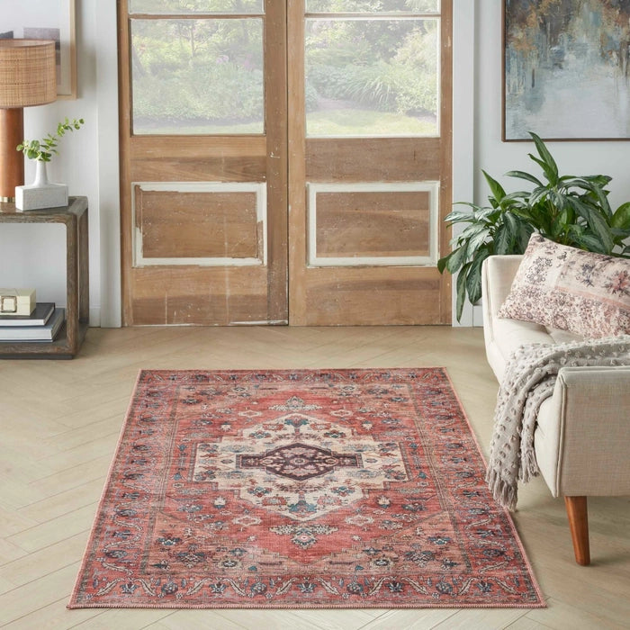 Ruby Rust Multicolour Washable Area Rug