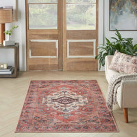 Ruby Rust Multicolour Washable Area Rug