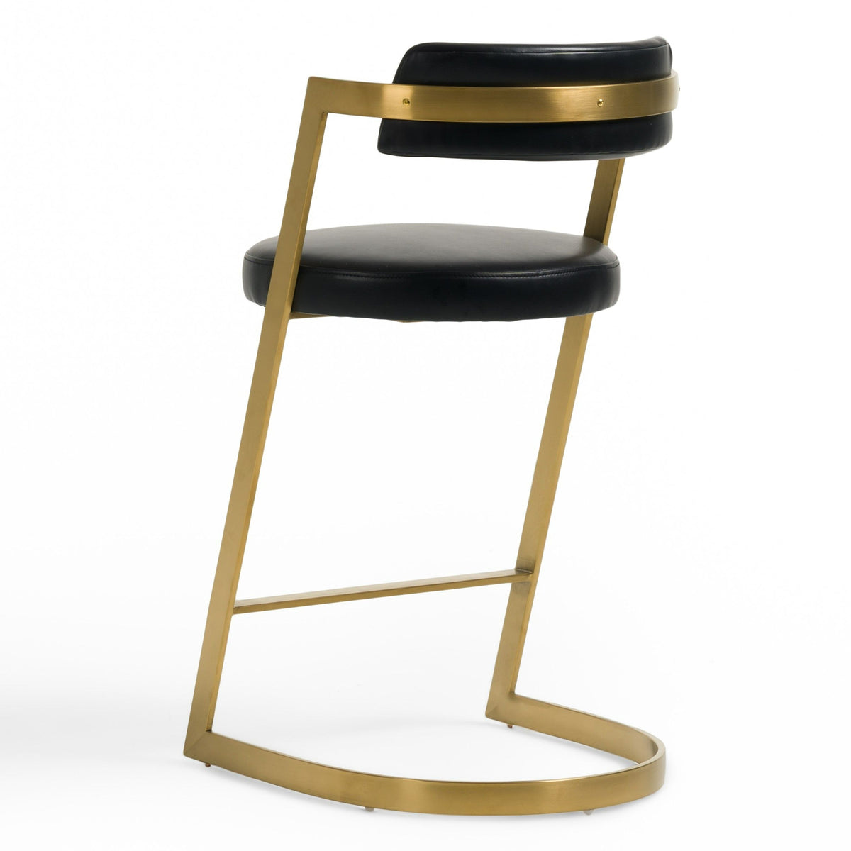 Diana Black Leatherette & Gold Counter Stool