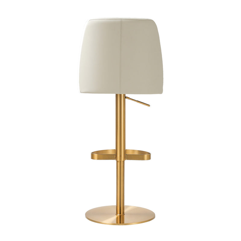 Kyng Cream and Gold Adjustable Swivel Stool - Luxury Living Collection