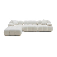 Vogue 118.2" Cream Performance Vegan Shearling 4 Piece Modular Sectional