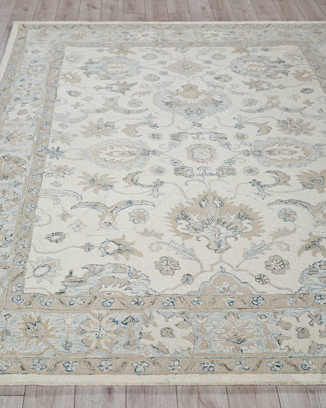 Carra Ivory/Blue Luxury Area Rug