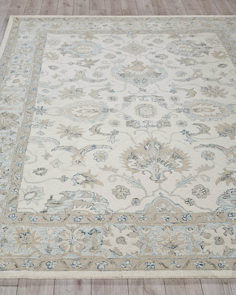 Carra Ivory/Blue Luxury Area Rug
