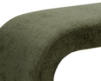 Nahara Rich Olive Plush Upholstered Arch Bench