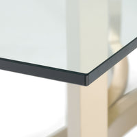 Allison Modern Glass & Gold Dining Table