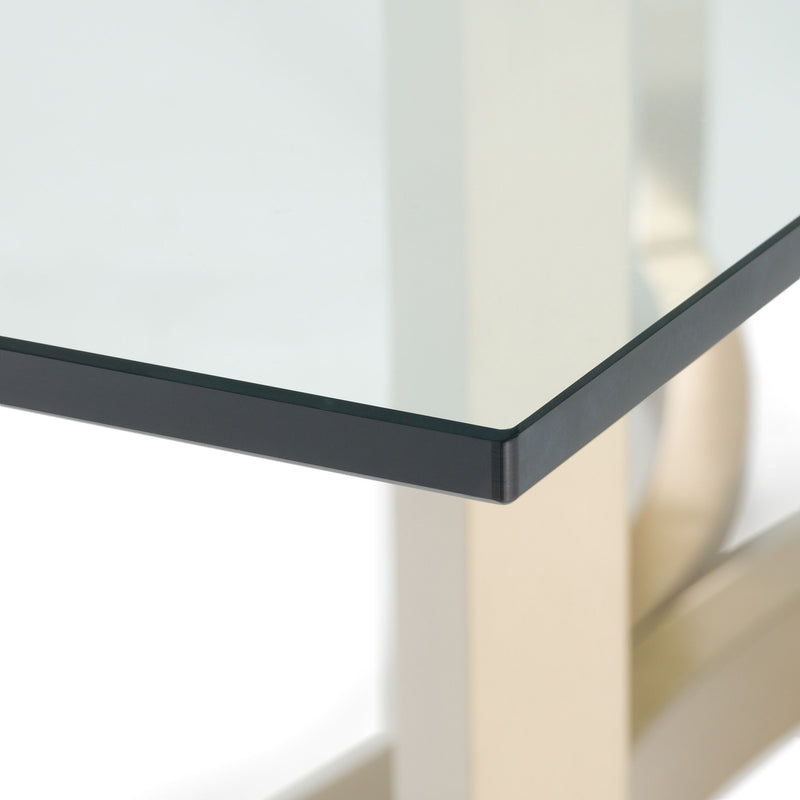 Allison Modern Glass & Gold Dining Table