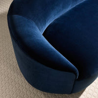 Emilee 108" Indigo Velvet with Dark Walnut Sofa