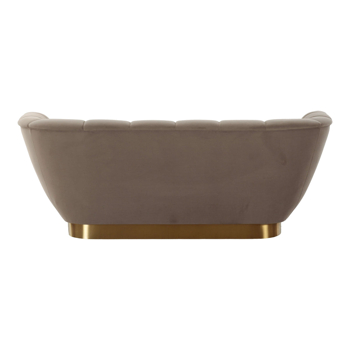 Rihanna 79.5" Taupe Upholstered & Gold Loveseat
