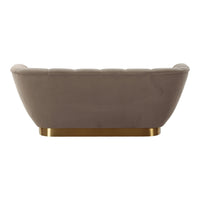 Rihanna 79.5" Taupe Upholstered & Gold Loveseat