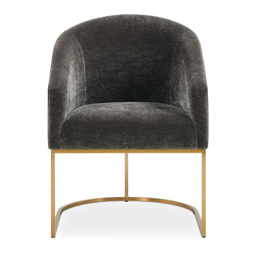 Bianca Grey Velvet  & Gold Dining Arm Chair