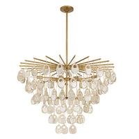 Jacqueline 42" Amber Seeded Glass Large Chandelier