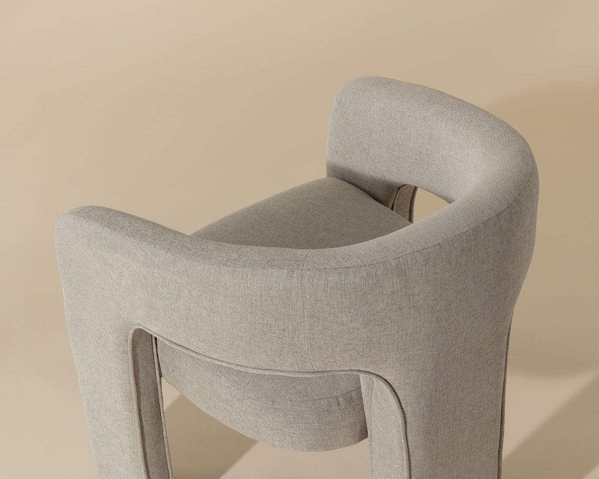 Isidore Sandstone Upholstered Open Back Dining Chair