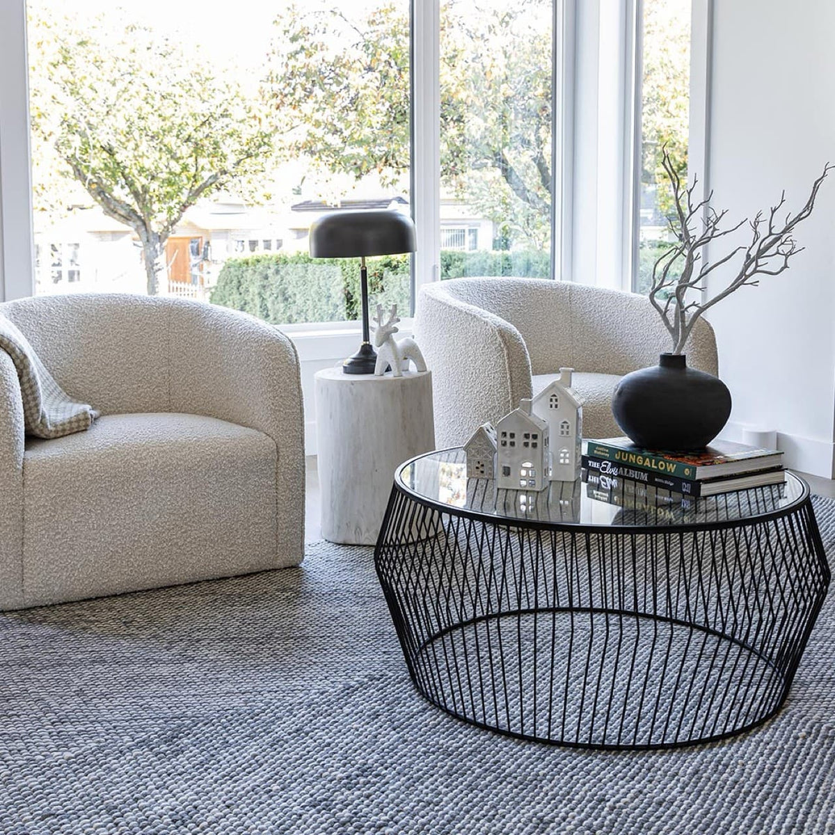 Vinita Cream Boucle Accent Chair