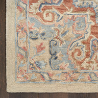 Goldie Ivory Rust Wool Persian Style Area Rug