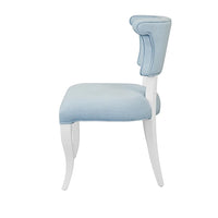 Oceane Light Blue Performance Linen & White Dining Chair