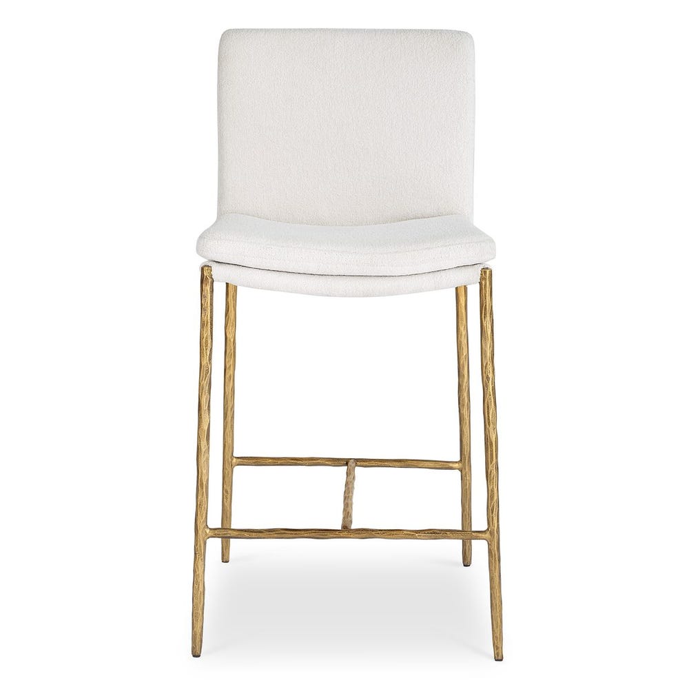 Chase White Boucle & Gold Counter Stool