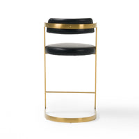 Diana Black Leatherette & Gold Counter Stool
