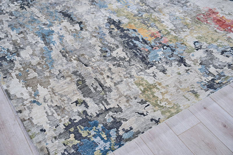 Audrina Silver/Grey/Coffee Artist's Area Rug