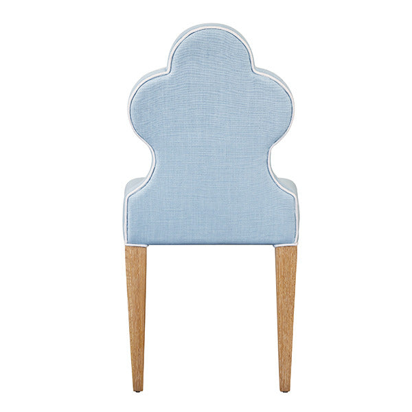 Fischer Light Blue Performance Linen Dining Chair