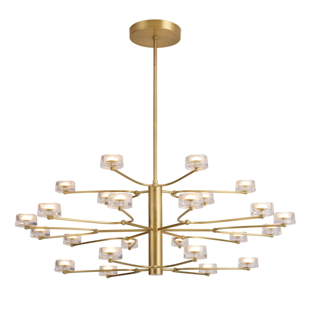 Glacielle 54" Antique Brass & Glass Chandelier