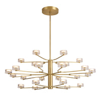 Glacielle 54" Antique Brass & Glass Chandelier