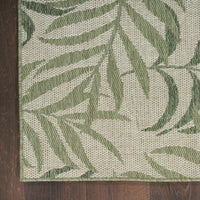 Annaleisa Indoor/Outdoor Ivory & Green Leaves Area Rug - Elegance Collection