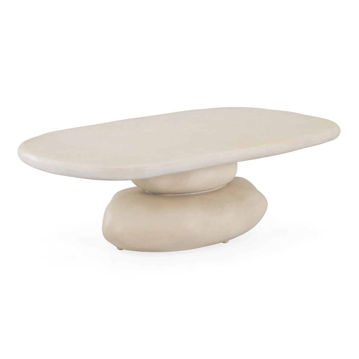 Daisey 53" Modern Beige Oval Pedestal Coffee Table