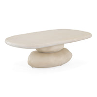 Daisey 53" Modern Beige Oval Pedestal Coffee Table
