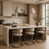 Villa Modern Brown & Antique Brass Counter Stool