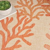 Annaleisa Indoor/Outdoor Coral Area Rug - Elegance Collection