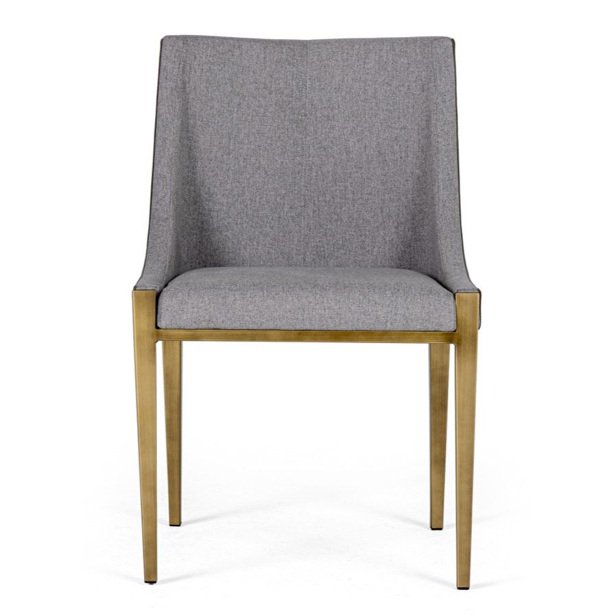 Aarya Grey & Brass Dining Chair