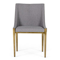 Aarya Grey & Brass Dining Chair