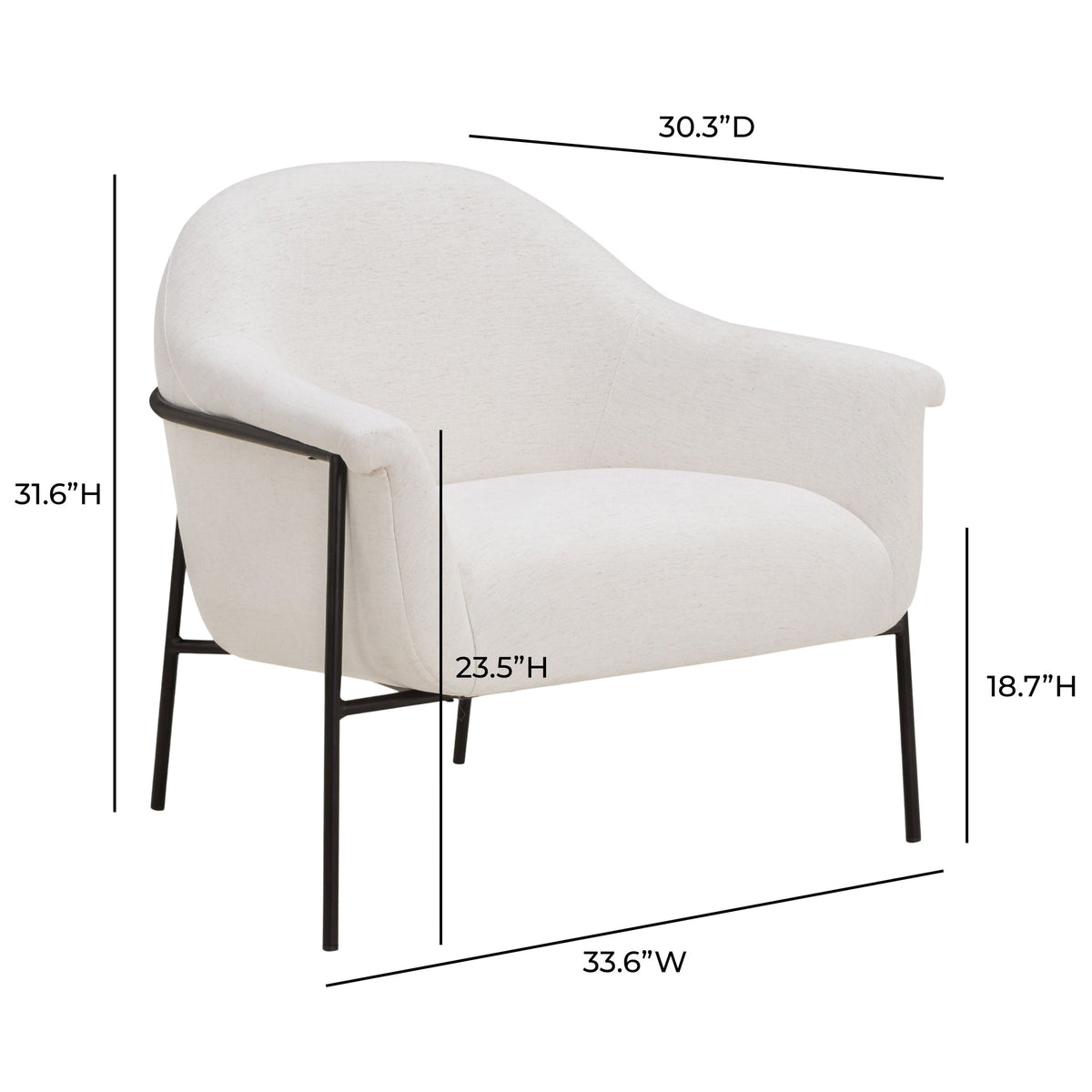 Lauren Cream Performance Chenille Accent Chair