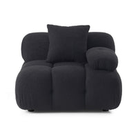 Vogue Black Vegan Shearling Modular Corner Chair