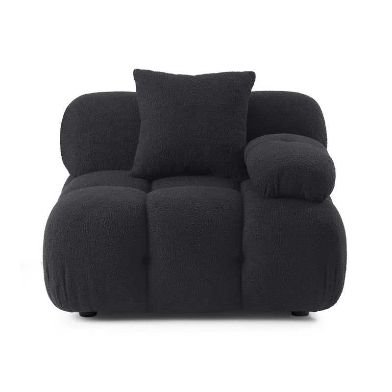 Vogue Black Vegan Shearling Modular Corner Chair