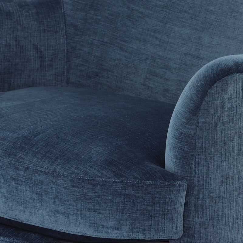 Geovanna Blue Velvet Swivel Chair